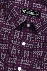 Purple With White Printed Shirt