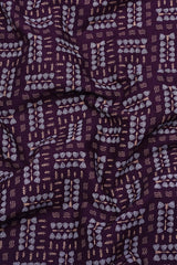 Purple With White Printed Shirt