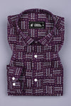 Purple With White Printed Shirt
