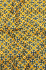 Yellow With Blue Floral Printed Shirt