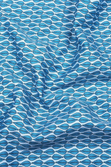 Blue Leaves With White Printed Shirt
