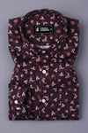 Purple With Light Pink Floral Printed Shirt