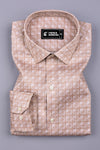Desert Sand Check Pattern Printed Cotton  Shirt