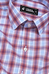 Sky Blue With Multicolor Check Cotton Shirt