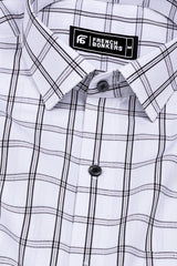 White With Black Windowpane Check Shirt