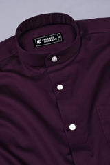 Plum Purple Cotton Satin Shirt