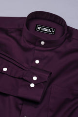 Plum Purple Cotton Satin Shirt