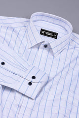 White With Blue Line Check Shirt