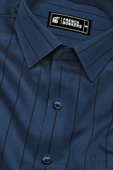 Blue With Black Border Stripe Shirt