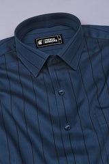 Blue With Black Border Stripe Shirt