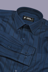 Blue With Black Border Stripe Shirt