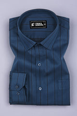 Blue With Black Border Stripe Shirt