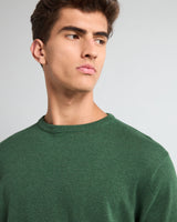 Thunder Hunter Green Melange Knitted Cotton T-Shirt