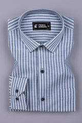 Smoke Grey With White regency Stripe Shirt