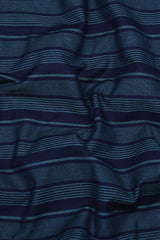 Navy Blue With Rama Green Stripe Cotton Shirt