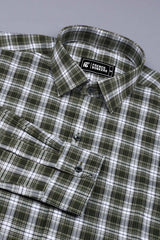Green With White Check Shirt