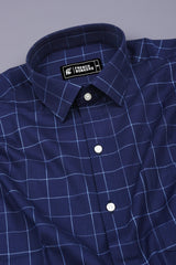 Prussian Blue box Check Shirt