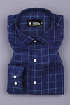 Prussian Blue box Check Shirt