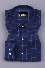 Prussian Blue box Check Shirt