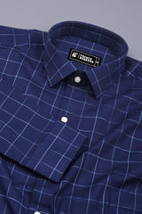 Prussian Blue box Check Shirt