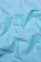 Arctic Blue With Pink Mini Check Shirt
