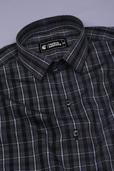 Black With White Line Check Shirt