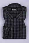 Black With White Line Check Shirt