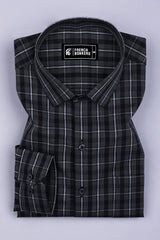 Black With White Line Check Shirt