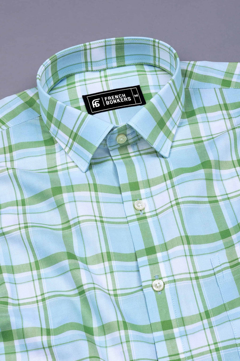 Green & Blue Windowpane Shirt – Smart Casual Checks – Hamercop