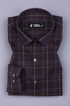 Blue with white pin check cotton shirt
