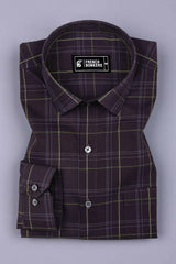 Blue with white pin check cotton shirt