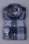 Galaxy Blue with Grey Twill Check Shirt