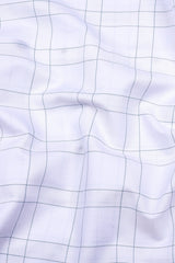 White with Rama green Windowpane Check Shirt