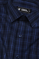 Navyblue With Blue Check Cotton Shirt