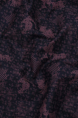 Navyblue With Brown Printed Cotton Shirt