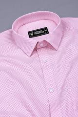Baby Pink Tringle Printed Cotton Shirt
