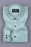 Light Green With Black And White Print Shirt