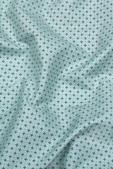 Light Green With Black And White Print Shirt
