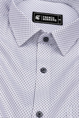 White With Black Printed Cotton Shirt