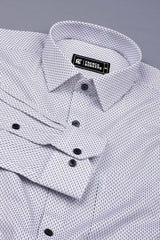 White With Black Printed Cotton Shirt