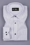 White With Black Printed Cotton Shirt