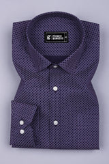 Leon Blue Printed Cotton Shirt