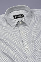 Green With White Printed Premium Cotton Shirt