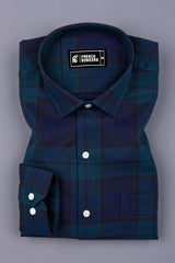 Poison Green with Black Twill check Shirt