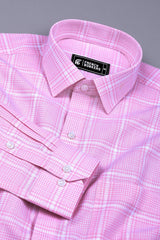 Blush Pink With White Micro Check Shirt