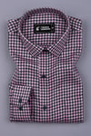 Baby Pink With Black Check Cotton shirt