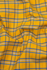 Lemon Yellow with Blue Poplin Check Shirt
