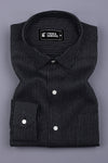 Black With Silver Pin Stripe Shirt
