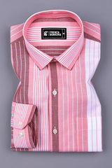 Velvet Rose With White Oxford Stripe Shirt