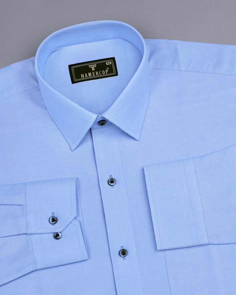 SkyBlue Laxurious Oxford Solid Cotton Shirt – Hamercop